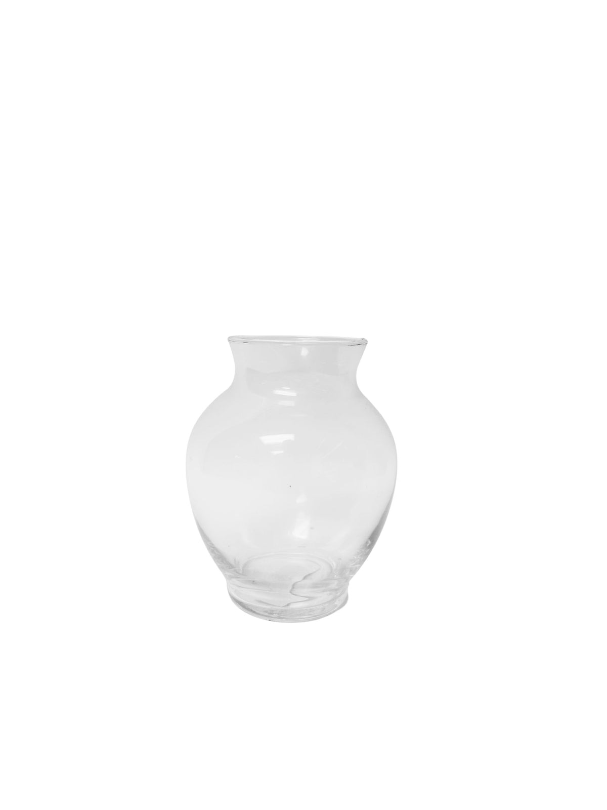 8 Inch Clear Belly Glass Vase 6"W x 8"H