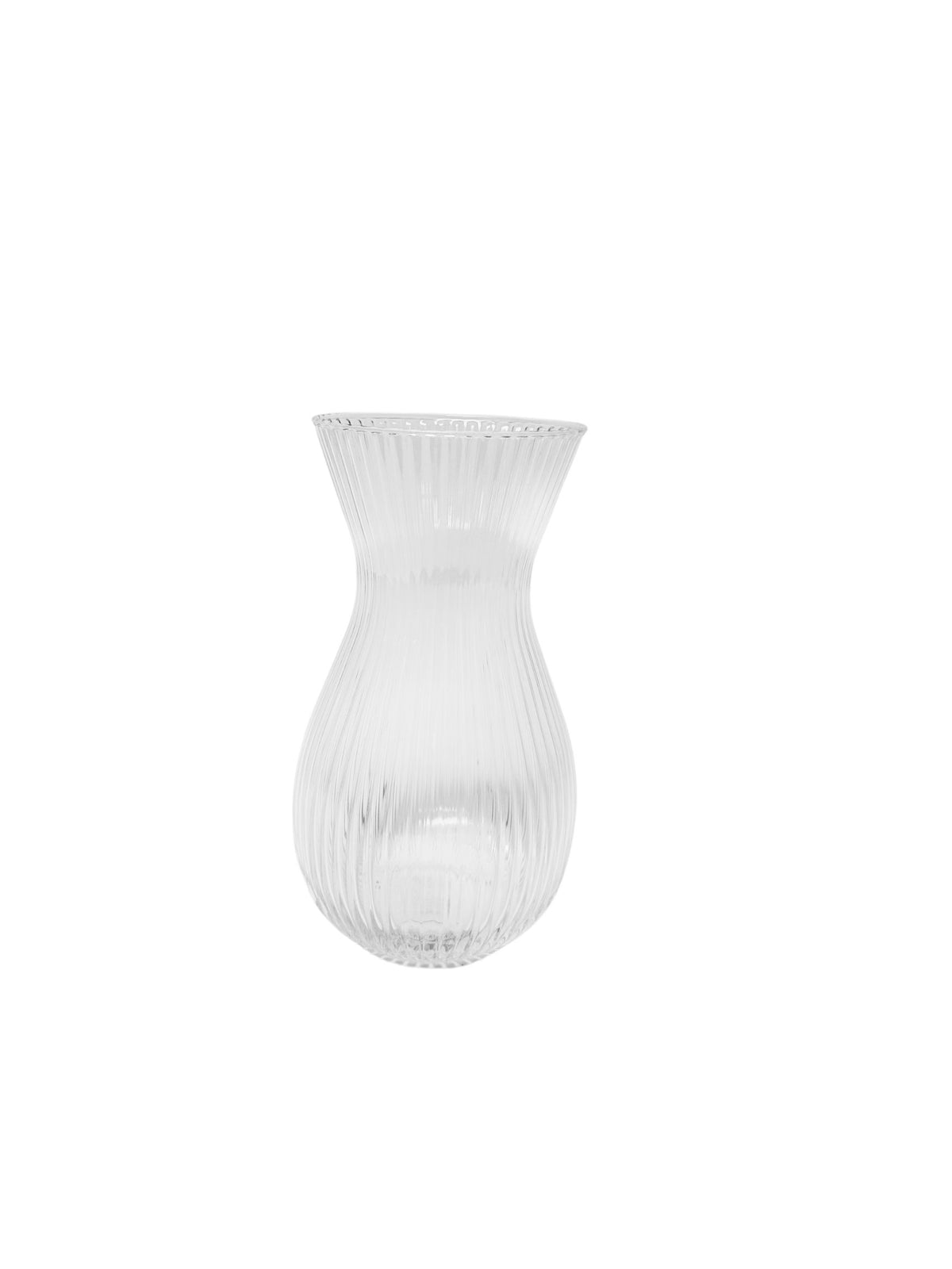 8 Inch Clear Belly Glass Vase 4.25"W x 8"H