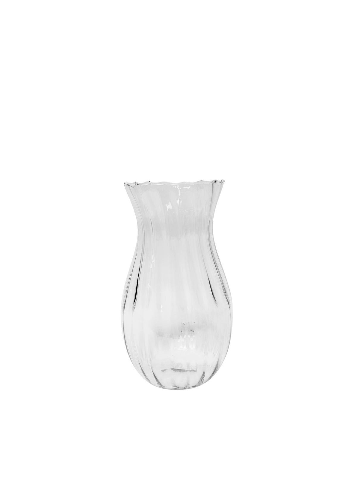 10 Inch Clear Belly Glass Vase 6"W x 10"H