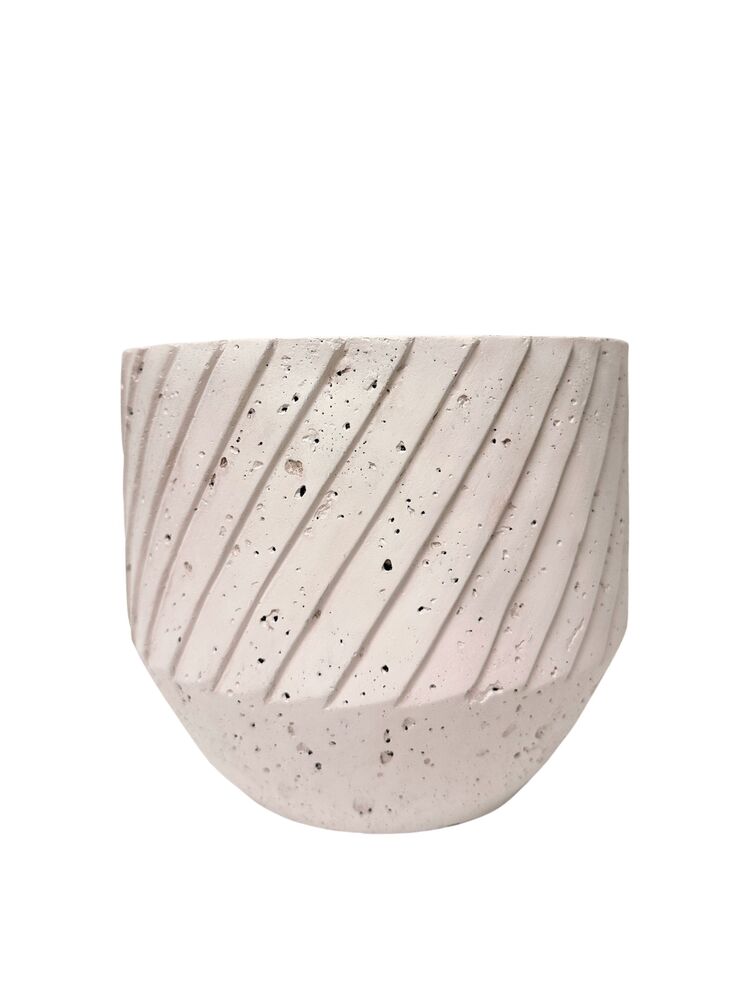 5.5 Inch Beige Bowl Cement Planter 6.25"W x 5.5"H