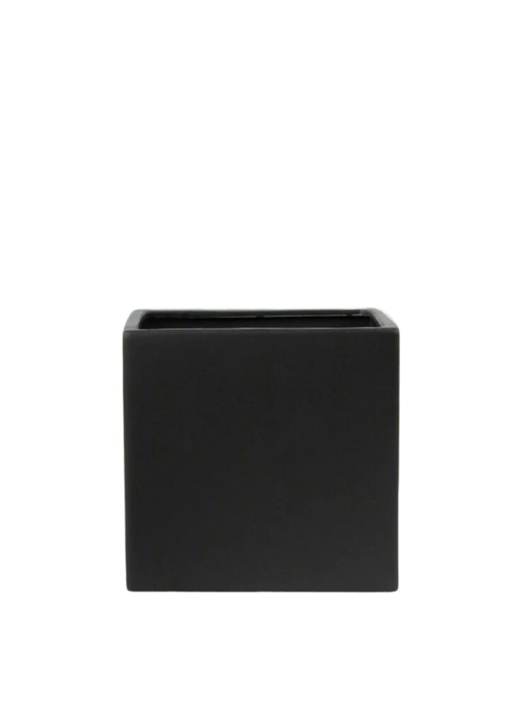 5 inch matte black square ceramic pot