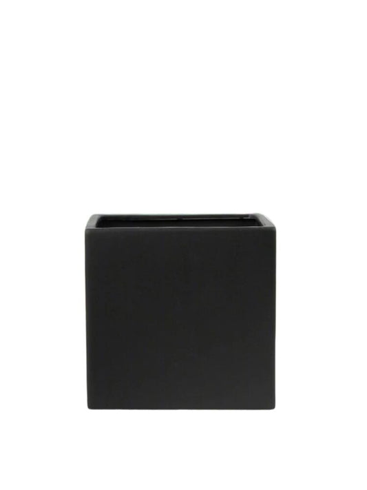 5 inch matte black square ceramic pot