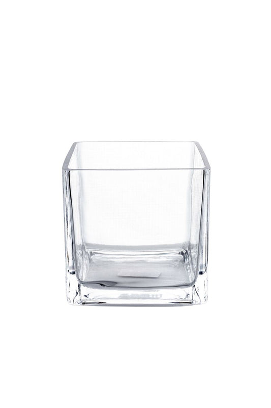 5 inch clear cube glass vase