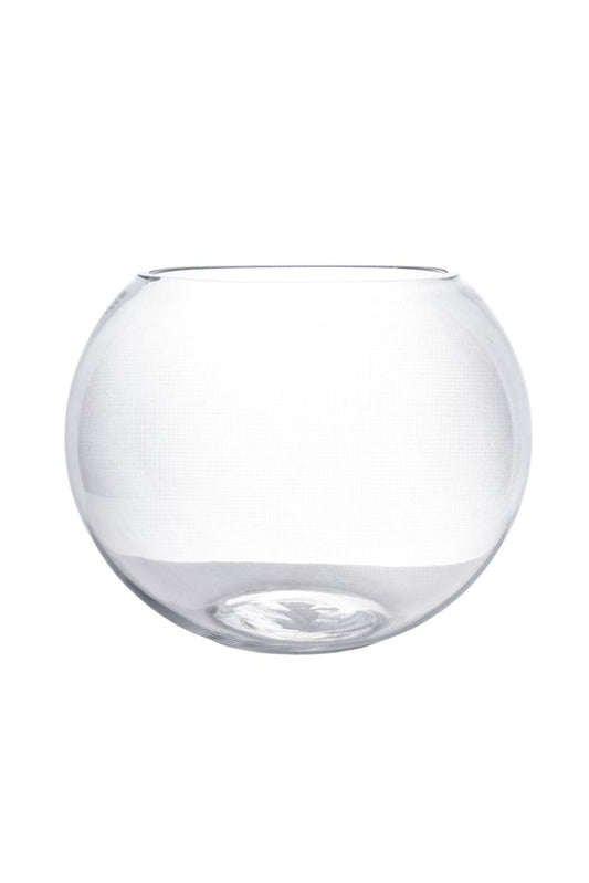 8 inch clear fishbowl glass vase